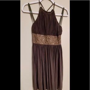 BCBGMAXAZRIA Olive Halter Short Dress/beaded waist